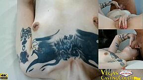 vegas starr on couch oil massage glass dildo masturbation deep throat riding bondage creampie