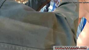 police officer with big tits feels so excited as danny deepthroats her for the first time on the border.