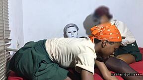 2 Ebony 18 Year Olds Getting Fucked By Their Neighbor