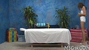 massage turns into hardcore fucking oiled teen cunt