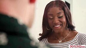 Guy fucking ebony wife and her best friend