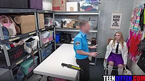 geeky teen fucked for shoplifting