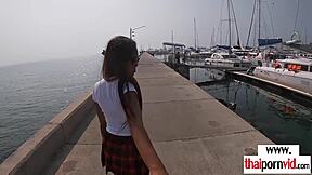 I am an amateur Thai teen in a sexy uniform getting fucked by a big white dick.