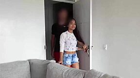 Does Petite Latina Spread Legs For Sugardaddy's Big Cock?