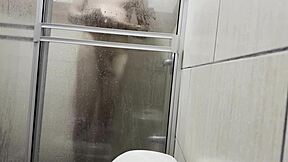 They Spy On Me In Bathroom While I Masturbate With Cousin's Panties