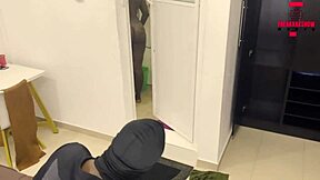 pressing big boobs while pounding black ass 😍