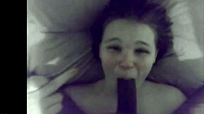 My bully stuffs my girlfriend's mouth with huge black dick.