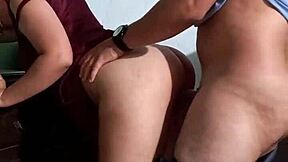 Latina stepsister bent over for creampie before boyfriend