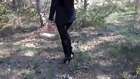 preview - milf walks in pantyhose and high heels