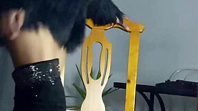 Blue flashes her big wet pussy as a cute housewife surprise