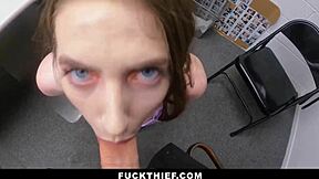 Mall cop strip searches thief in office