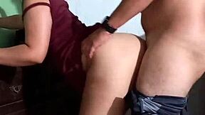 Latina stepsister bent over for creampie before boyfriend