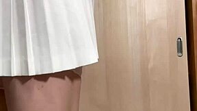 In the story, tennis club teen wears embarrassing panties and anal plug for nipple training