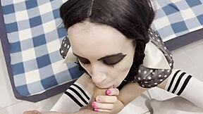 Diana Verhiniz in amazing costume sucks dick and gets pussy fucked