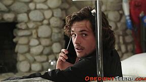 dominated latina teen with rough facial