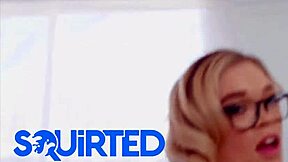 Petite blonde Katie Kush squirts for daddy's huge cock