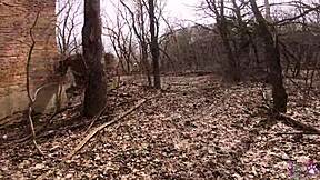 Wild Dirtbike Ride Turns into Passionate Outdoor Sucking and Cum Mouthful.