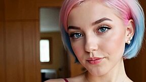 exhibitionist virtual girlfriend mia pink ai generated flashing in bedroom