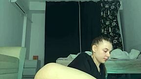 Double dildo fucks tight pussy virgin ass