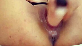 Angelina Grey Slides Dildo In Shaved Pussy And Squirts