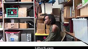 Cute Ebony Fucks Mall Officer For Freedom