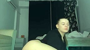 Double dildo fucks tight pussy virgin ass