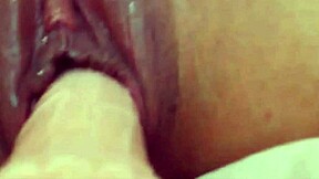 Angelina Grey Slides Dildo In Shaved Pussy And Squirts