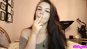 xo bunny blows smoke in my face from pov