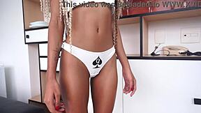 I'm sharing my first porno scene as a petite ebony angel Chocolatinha, getting pussy and assfucking with BBC.