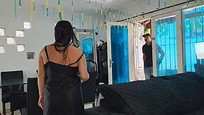 I watch Paty pay rent with her body while the cuckold drinks