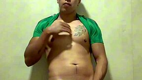 Mexican Footballer Masturbates in Gym Bathrooms Solo