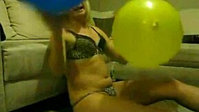 Sophie Boldly Masturbating With Balloons In Living Room And Bathroom