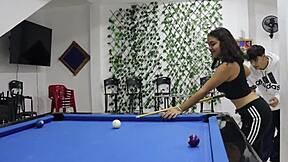 Latina Stepsister Asks For Rough Sex On Pool Table!