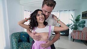 extra small teen pussy pounded by big dicked stud in hardcore bent over blowjob pov 😈