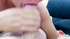 Japinha teen 18+ sucks secretly on sofa swallows.