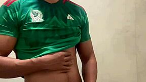 Mexican Footballer Masturbates in Gym Bathrooms Solo