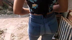 Mexican couple takes petite cousin behind house for anal creampie in doggystyle! 😈