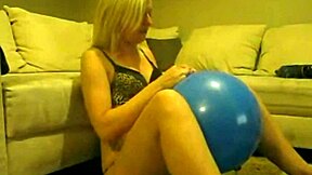 Sophie Boldly Masturbating With Balloons In Living Room And Bathroom