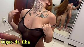 Redhead slut loves sucking and taking cock