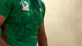 Mexican Footballer Masturbates in Gym Bathrooms Solo