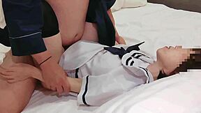 i creampied in cowgirl and it overflowed in schoolgirl cosplay