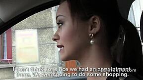 Shaved teen hitchhiker gives blowjob in this reality scene