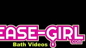 sexy college student takes a bath