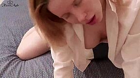 Babe in cute panties sensually masturbates