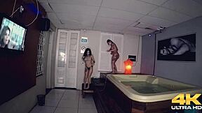 Role in the sex sauna with big tits and monster cocks.