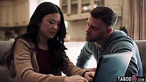 Asian teen Lulu Chu overhears MILF Slimthick Vic having sex with roommate Seth Gamble