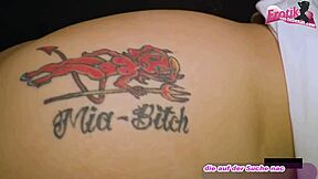 german blonde gets gangbanged hard in homemade setting with creampies