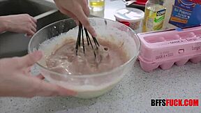 Three hot girls bake and shake booty for master