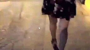 teen gets horny on the street climbs into boyfriend's car but touches herself leaving him wanting to fuck her.