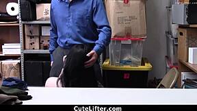 black hair babe caught shoplifting underwear in clothing dept